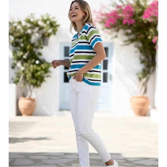 Crossing Pointe Plus Size Striped Sweater - Picture 2 of 10